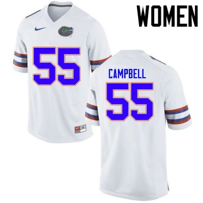 Women's Florida Gators #55 Kyree Campbell NCAA Nike White Authentic Stitched College Football Jersey JLF2562GG